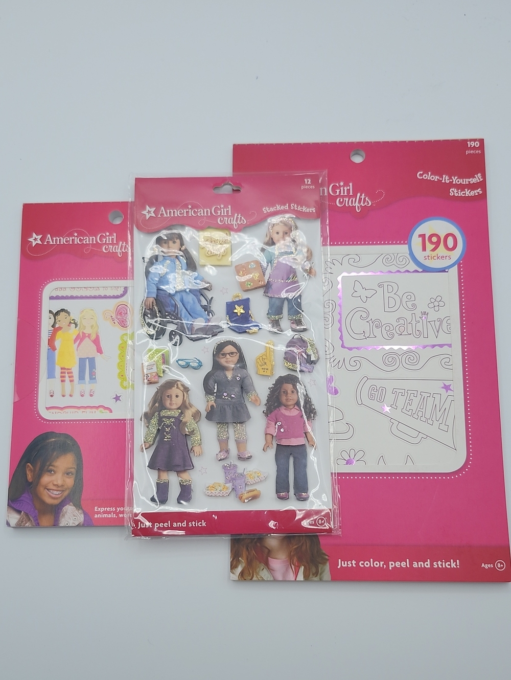 American Girl Stacked Stickers School Days With Two AG Craft Sticker Sets